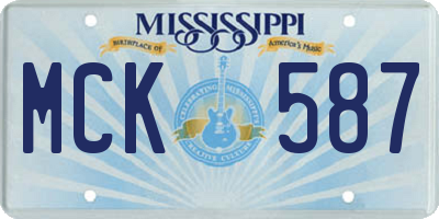 MS license plate MCK587