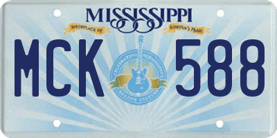 MS license plate MCK588