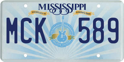 MS license plate MCK589