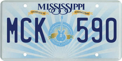 MS license plate MCK590