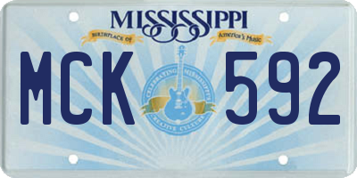 MS license plate MCK592