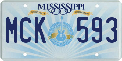 MS license plate MCK593