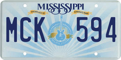 MS license plate MCK594