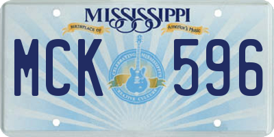 MS license plate MCK596