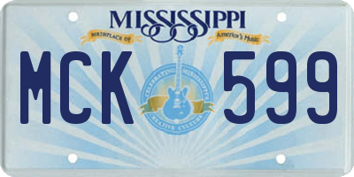 MS license plate MCK599