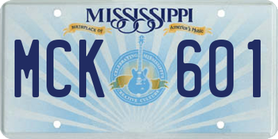 MS license plate MCK601