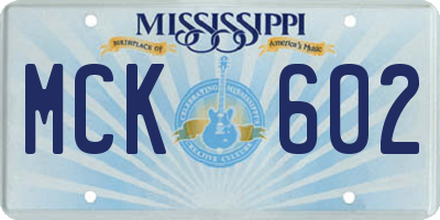 MS license plate MCK602