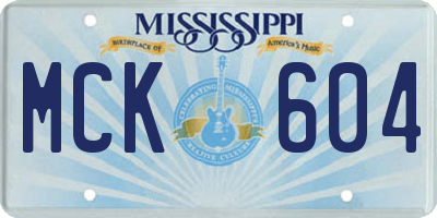 MS license plate MCK604