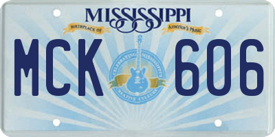 MS license plate MCK606