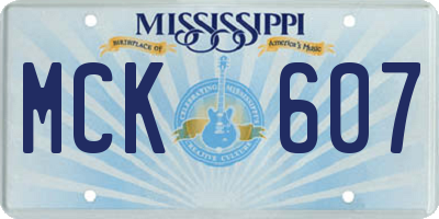 MS license plate MCK607