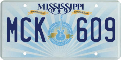 MS license plate MCK609