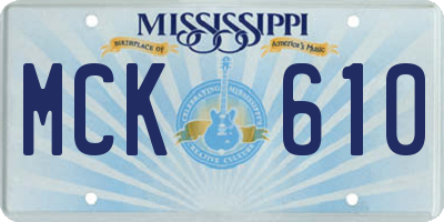 MS license plate MCK610