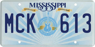 MS license plate MCK613