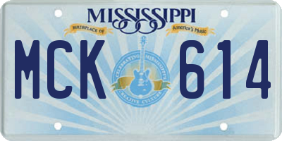 MS license plate MCK614