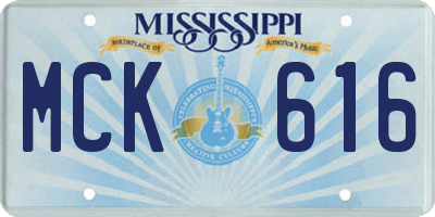 MS license plate MCK616