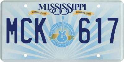 MS license plate MCK617