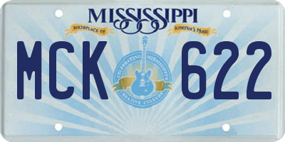 MS license plate MCK622