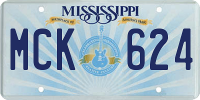 MS license plate MCK624