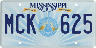 MS license plate MCK625