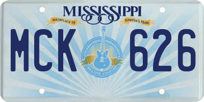 MS license plate MCK626