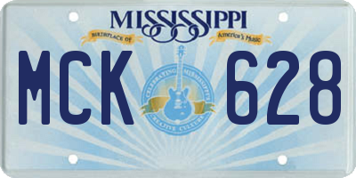 MS license plate MCK628