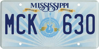 MS license plate MCK630