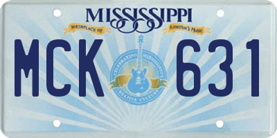 MS license plate MCK631