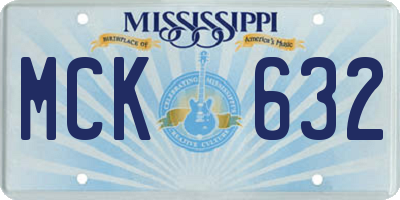 MS license plate MCK632