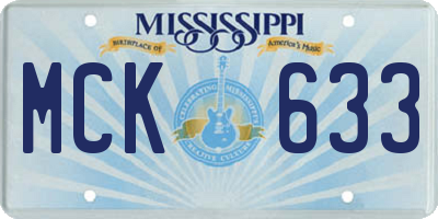 MS license plate MCK633
