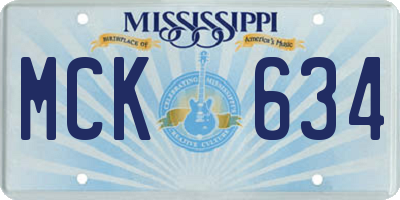 MS license plate MCK634