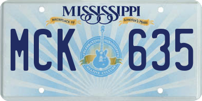 MS license plate MCK635