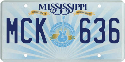 MS license plate MCK636