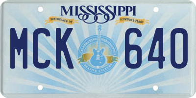 MS license plate MCK640