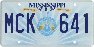 MS license plate MCK641