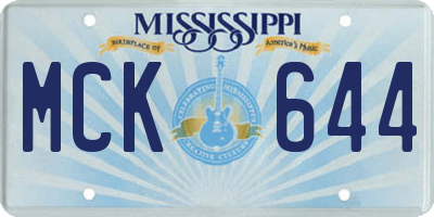 MS license plate MCK644