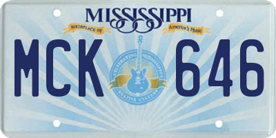 MS license plate MCK646