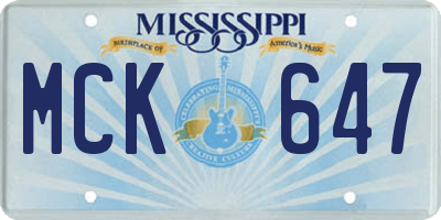 MS license plate MCK647
