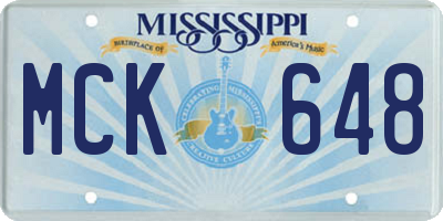 MS license plate MCK648