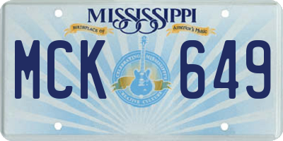 MS license plate MCK649