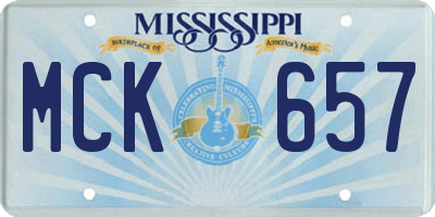 MS license plate MCK657