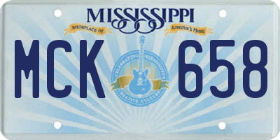 MS license plate MCK658