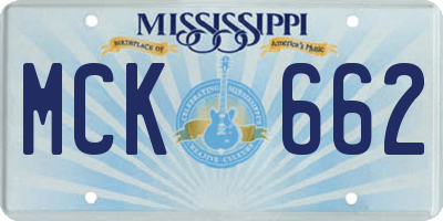MS license plate MCK662