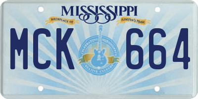 MS license plate MCK664