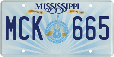 MS license plate MCK665
