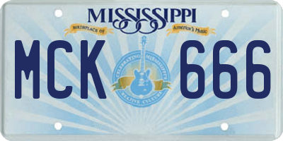 MS license plate MCK666