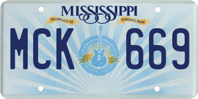 MS license plate MCK669