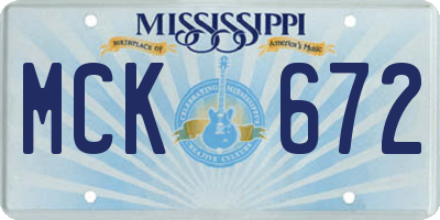 MS license plate MCK672