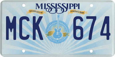 MS license plate MCK674