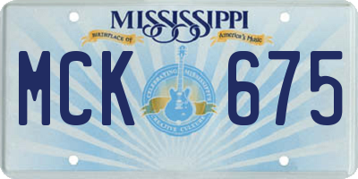MS license plate MCK675