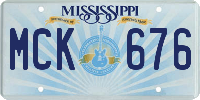 MS license plate MCK676